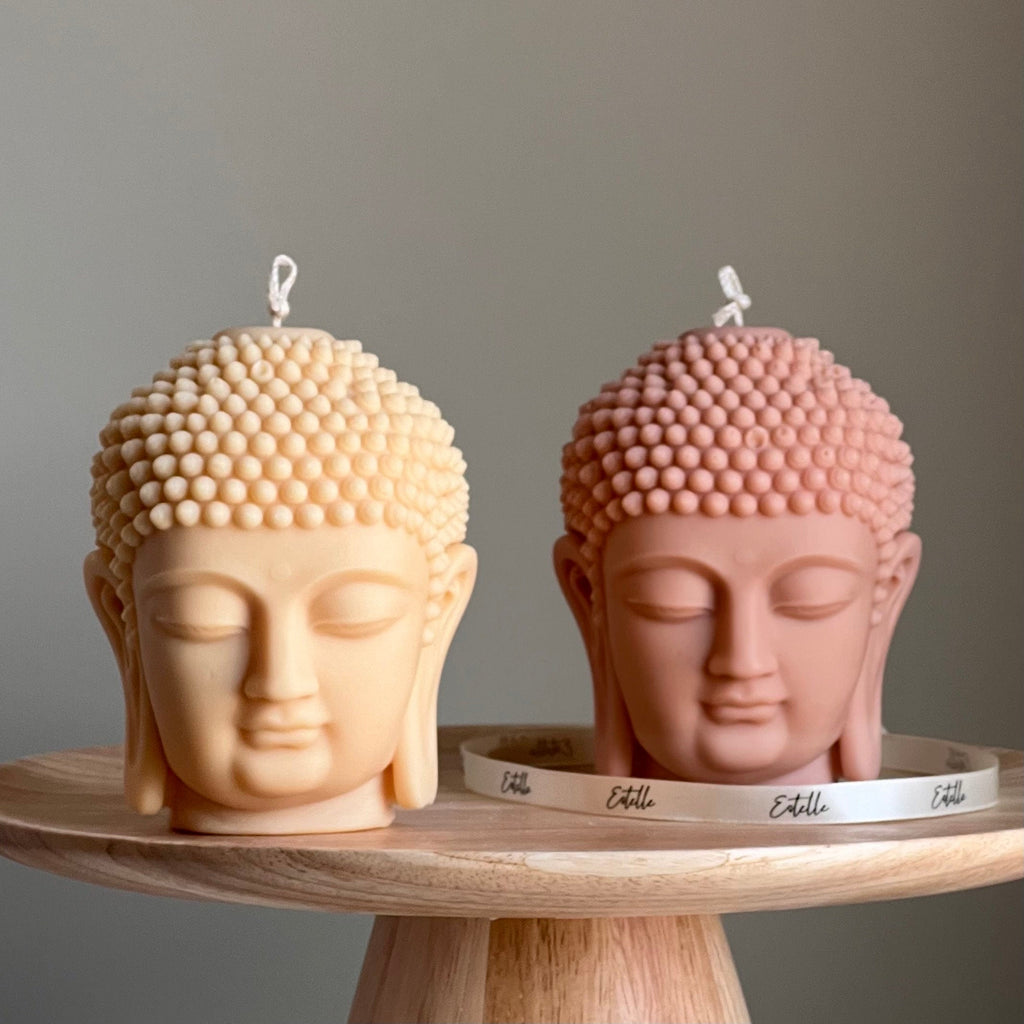 Bougie buste de Bouddha | Statue sculpturale en cire de soja