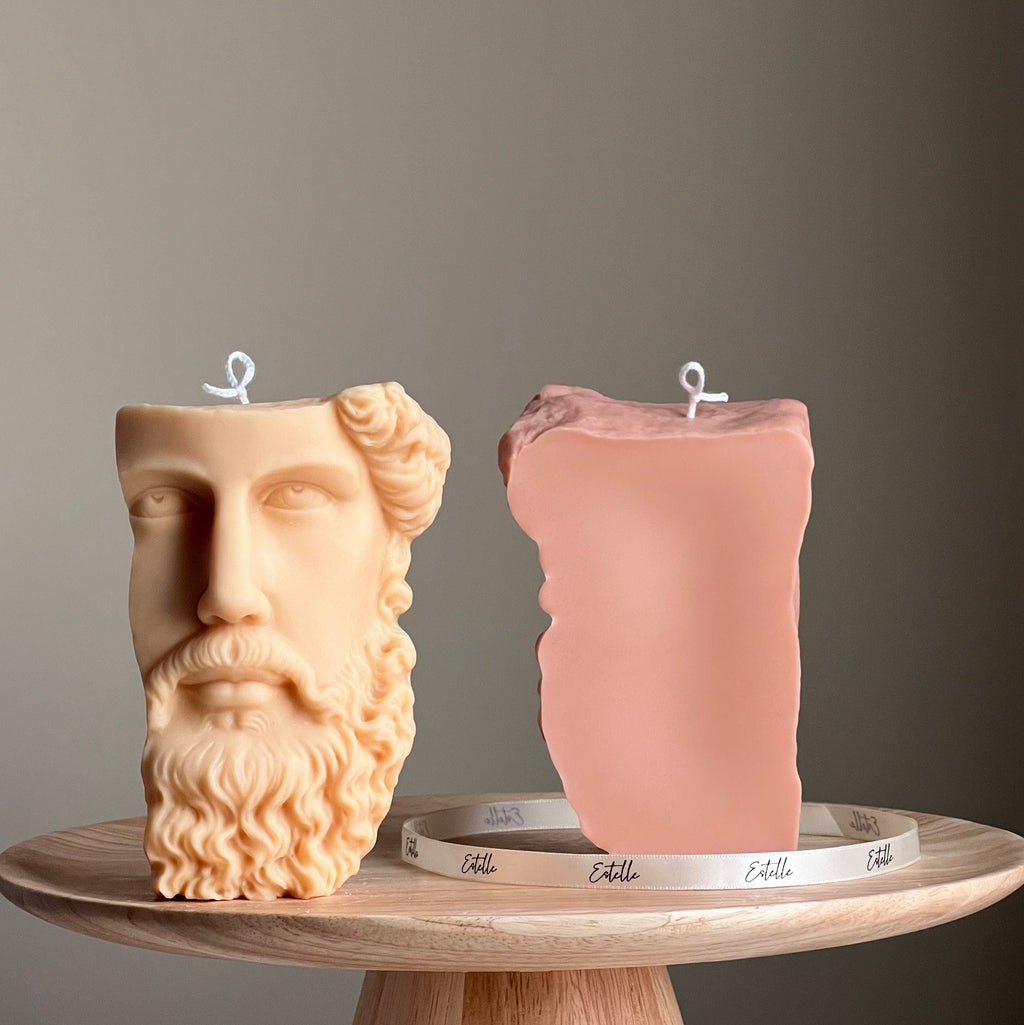 Zeus Bust Soy Candle | Greek Statue Decor