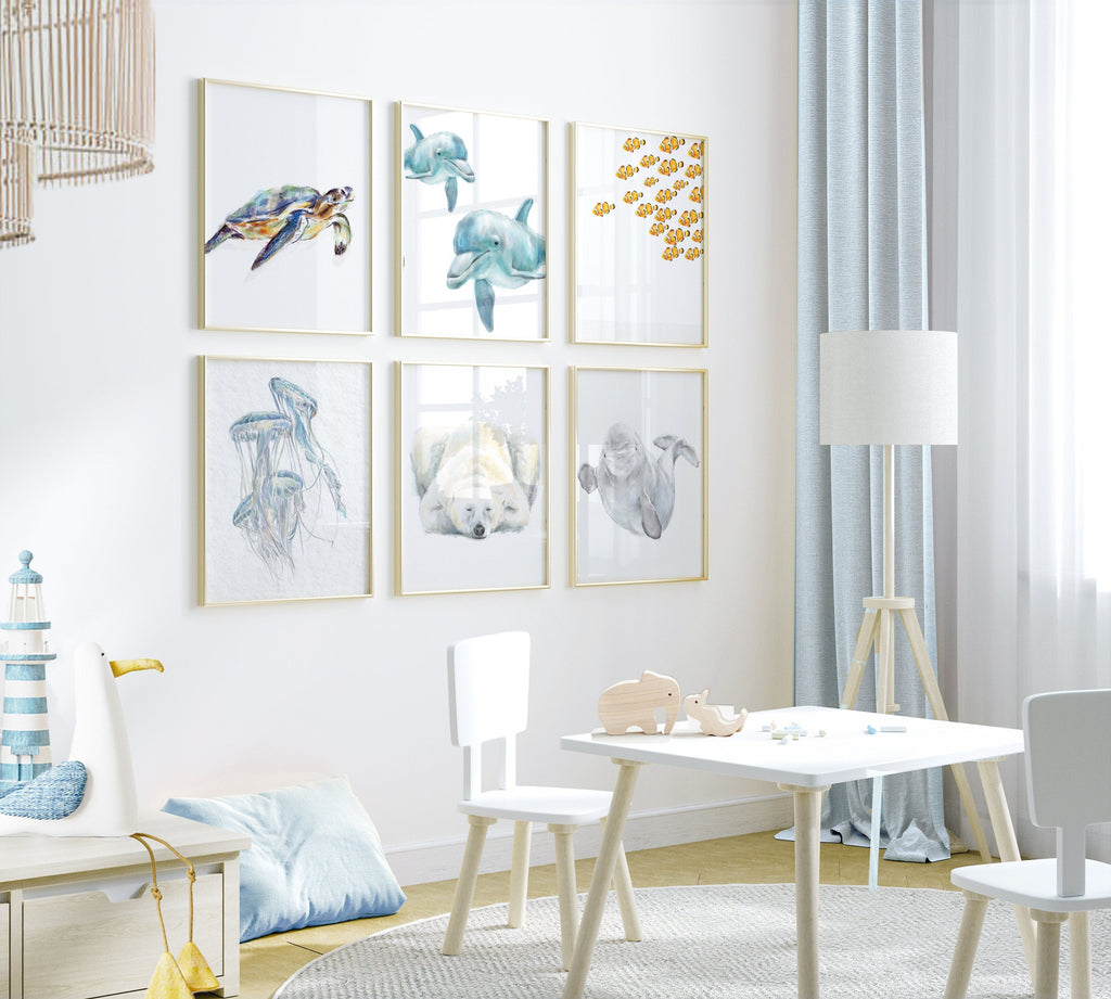 Modern Minimalist Clownfish Watercolor Painting