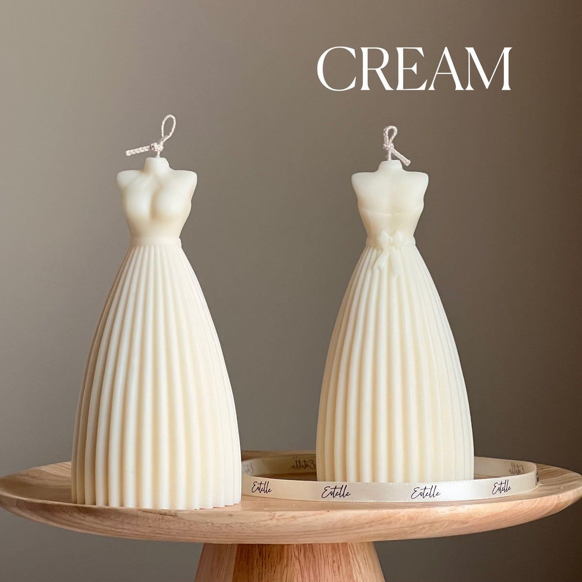 Wedding Dress Candle: Handmade Soy Wax Bridal Decor
