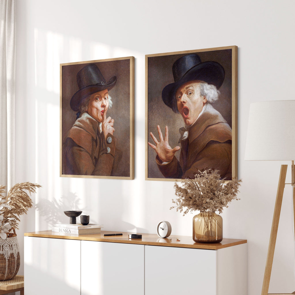 Joseph Ducreux Be Discreet & The Surprise Print Set – Funny Classical Art