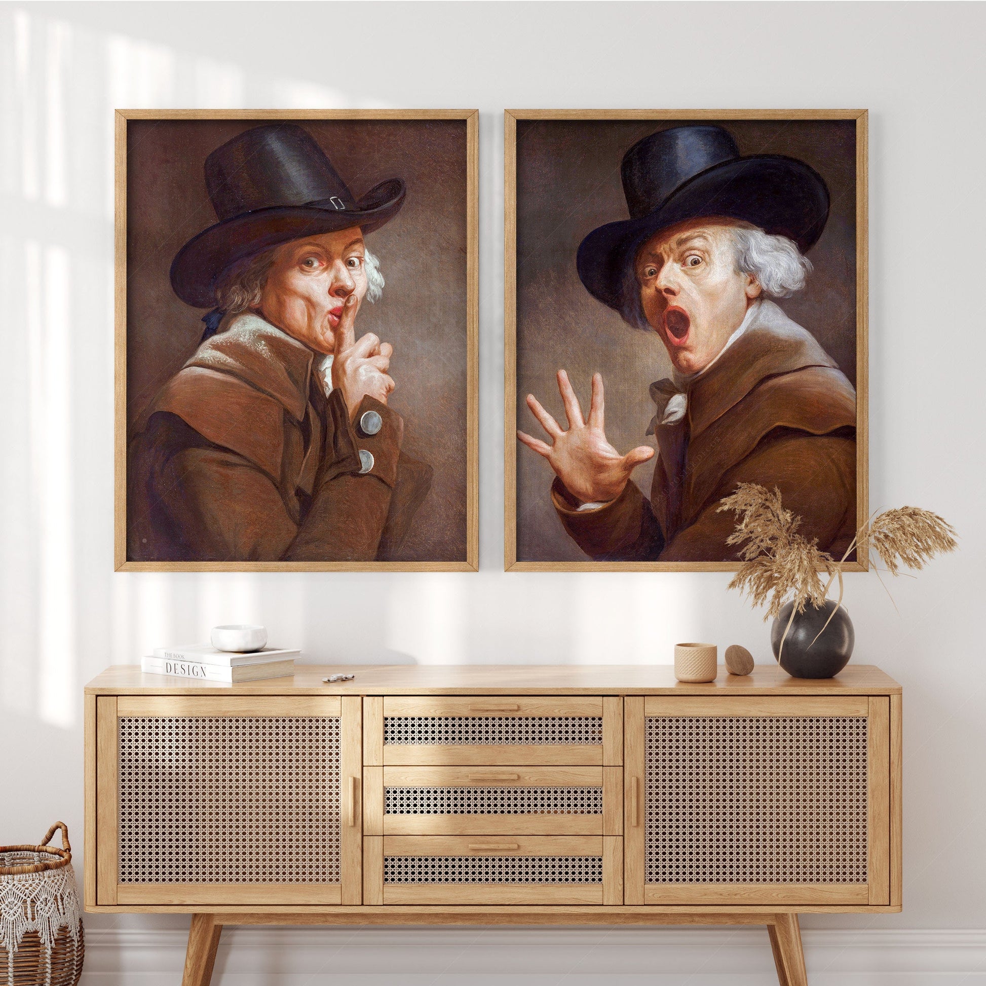 Joseph Ducreux Be Discreet & The Surprise Print Set – Funny Classical Art