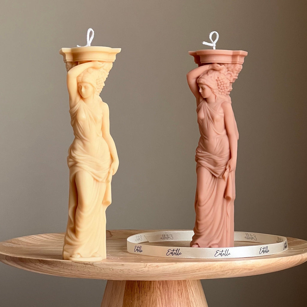 Caryatid Soy Candle: Greek Column Woman Statue Candle