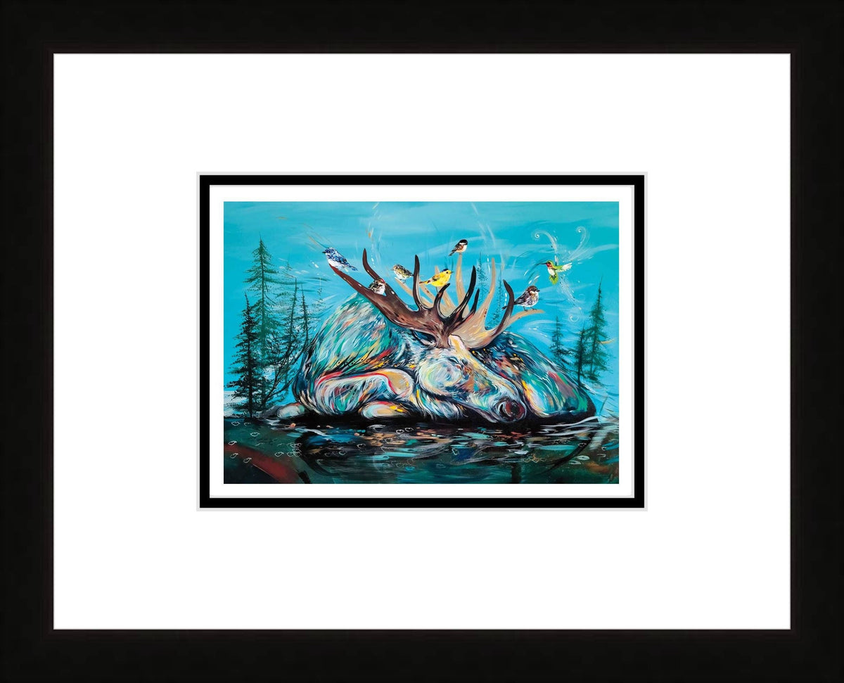 Sweet Dreams par Carla Joseph, estampe d'art autochtone, Premières Nations, Amérindiens, Cris, Métis, œuvre encadrée