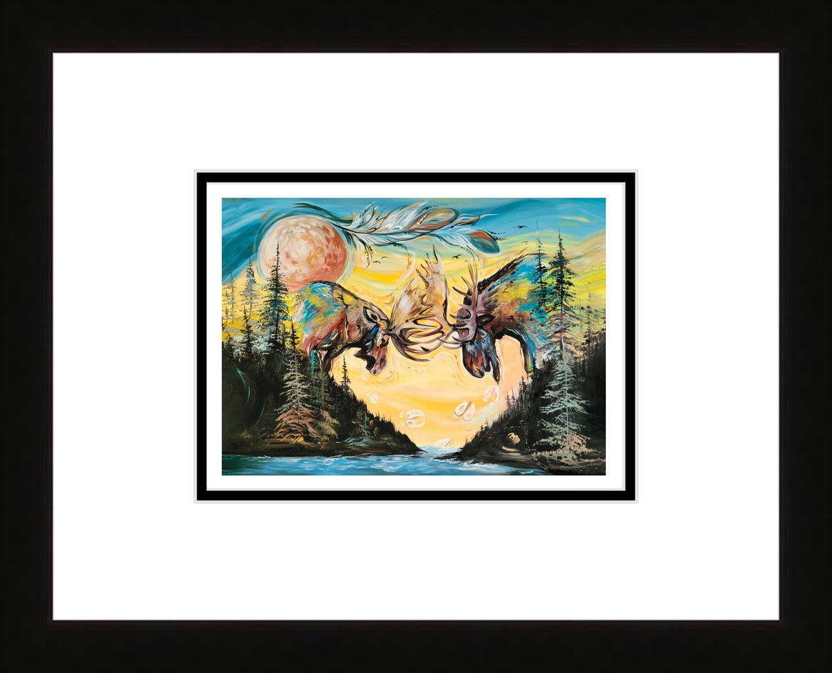Art of Sparing By Carla Joseph, Indigenous Art Print, First Nations, Native Americans, Cree, Métis, Framed Art