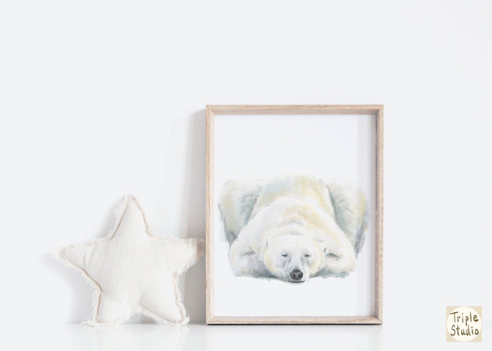Impression d'art minimaliste Ours polaire Doux rêves