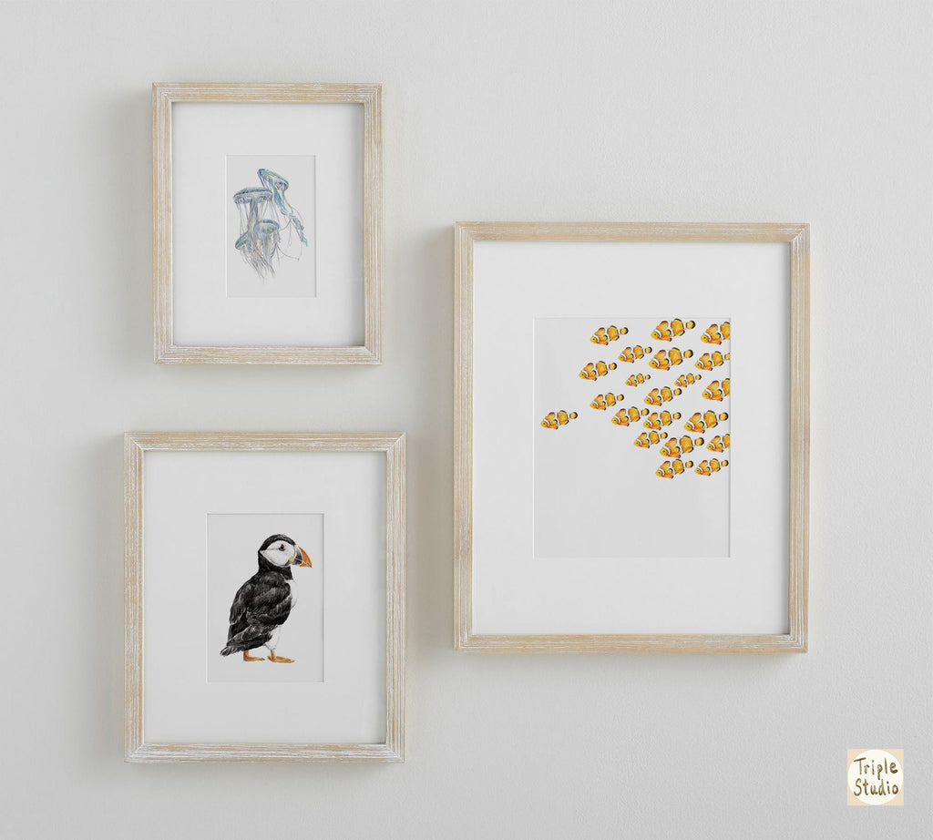 Modern Minimalist Clownfish Watercolor Painting