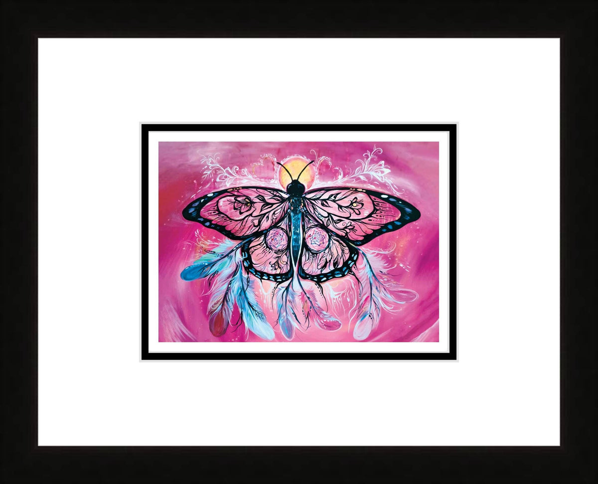 Butterfly Dreamcatcher By Carla Joseph, Indigenous Art Print, First Nations, Native Americans, Cree, Métis, Framed Art
