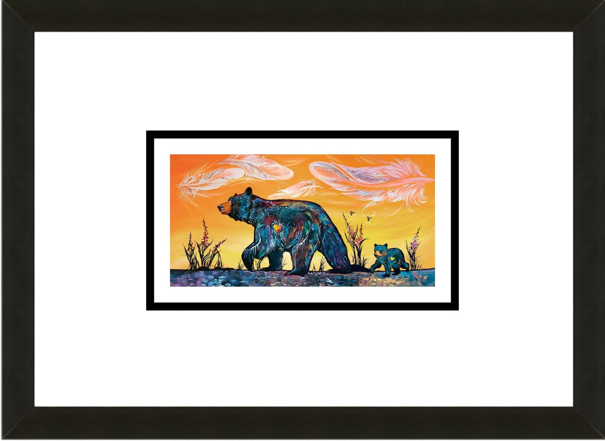 Suivre le chef par Carla Joseph, estampe d'art autochtone, Premières Nations, Amérindiens, Cris, Métis, art encadré