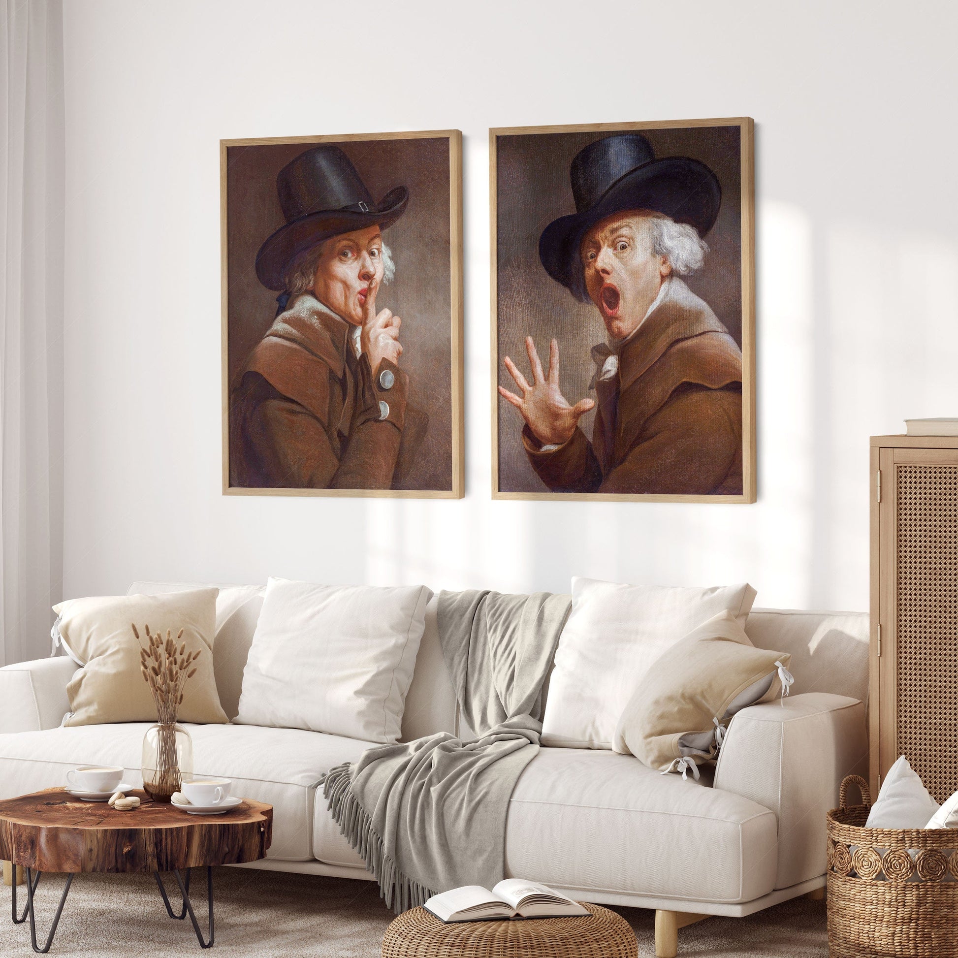 Joseph Ducreux Be Discreet & The Surprise Print Set – Funny Classical Art