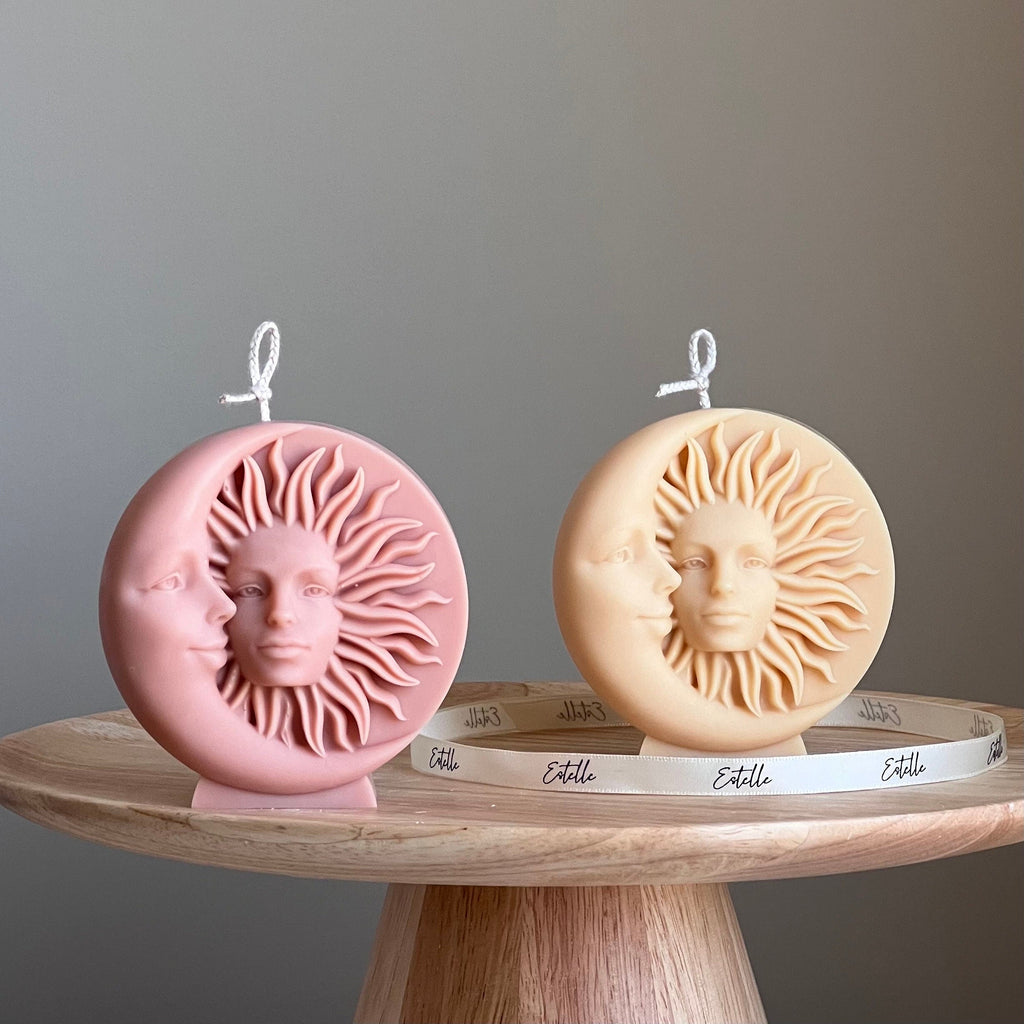 Sun and Moon Soy Wax Candle: Handmade Decorative Candle