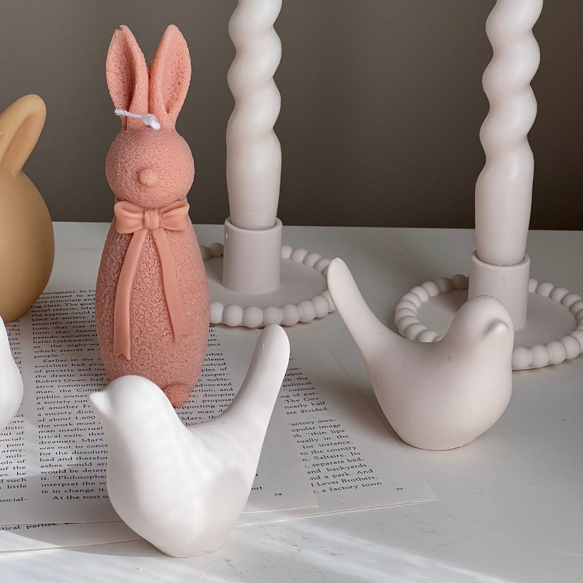 Handmade Stone Bird Spring Decor: Jesmonite Scandinavian Gift