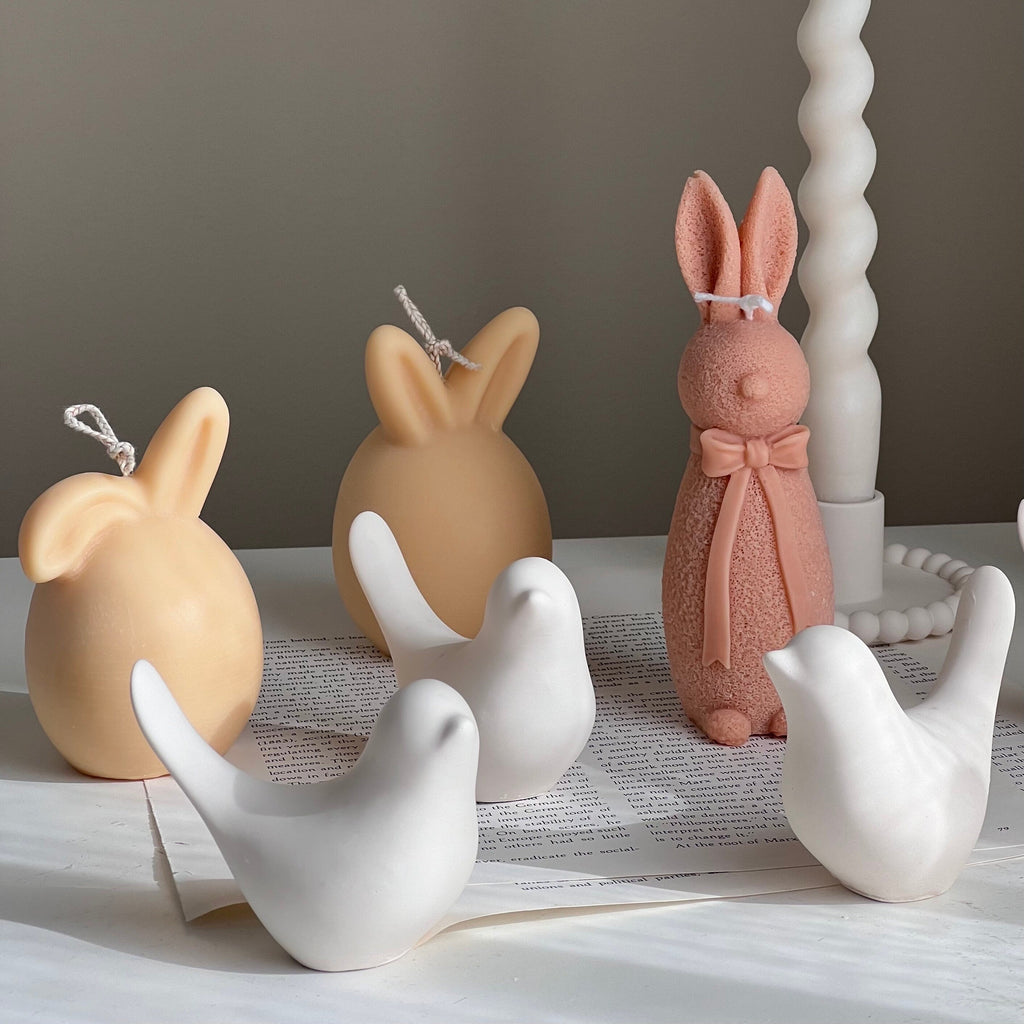 Handmade Stone Bird Spring Decor: Jesmonite Scandinavian Gift