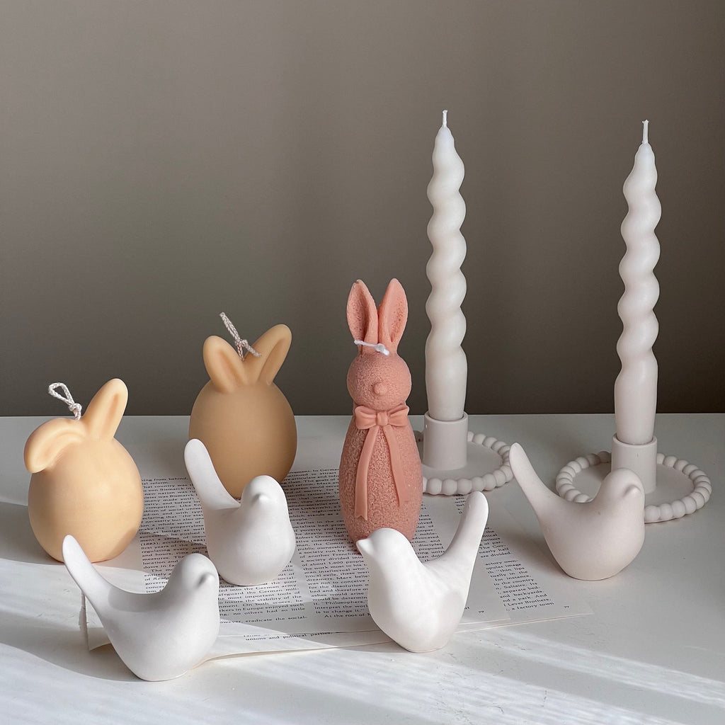 Handmade Stone Bird Spring Decor: Jesmonite Scandinavian Gift