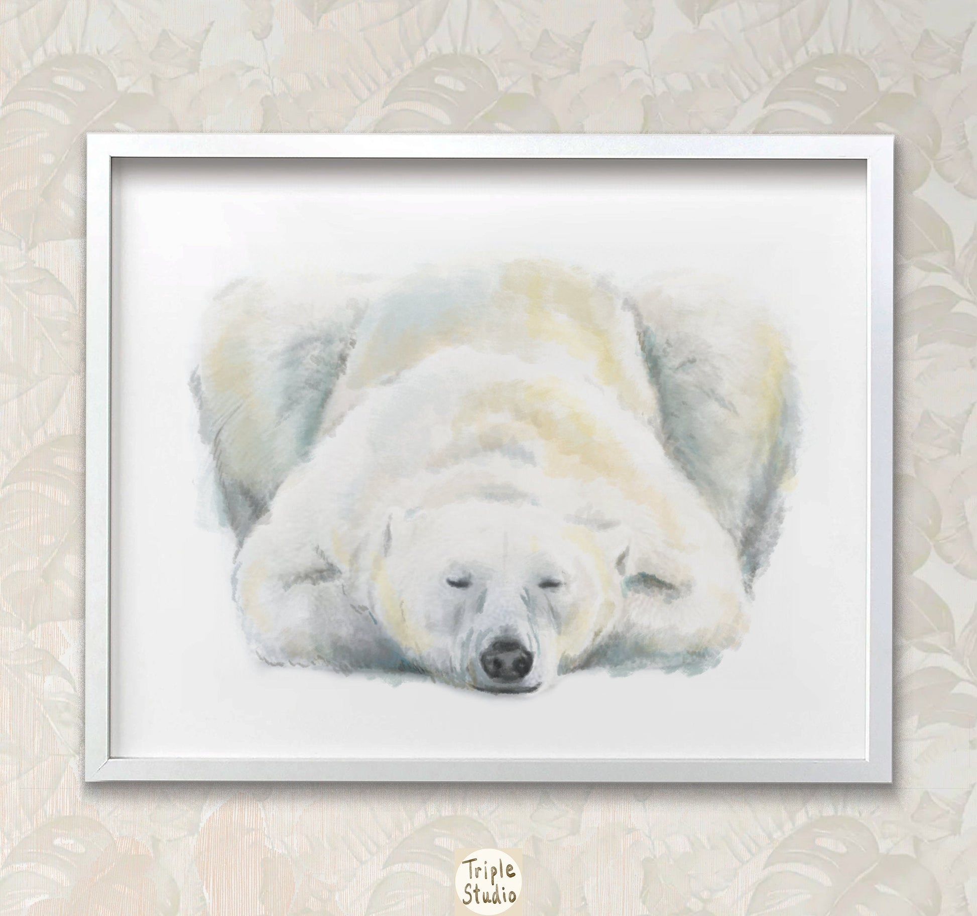 Impression d'art minimaliste Ours polaire Doux rêves