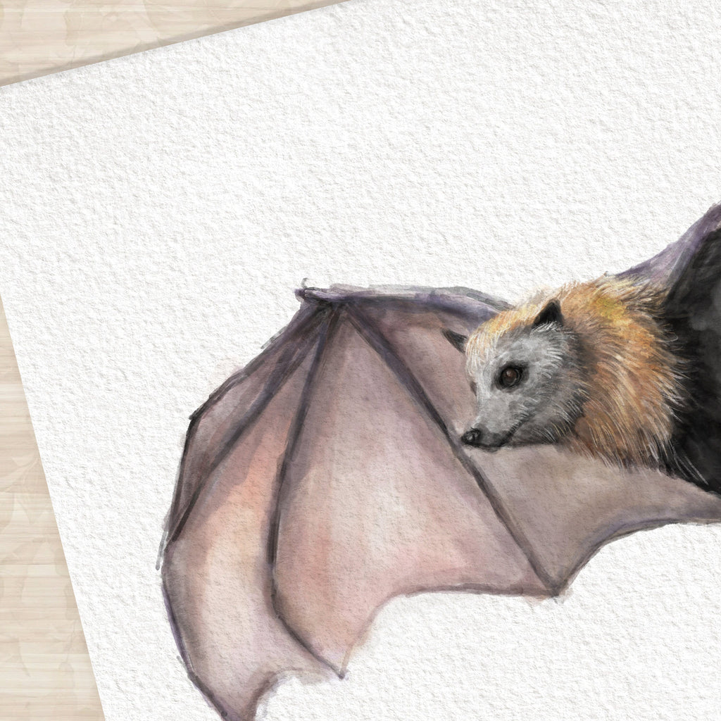 Bat Wall Art - Gothic Steampunk Painting for Gender Neutral Room Decor, Vampire Dark Theme for Home Living Room Bedroom Office Decoration