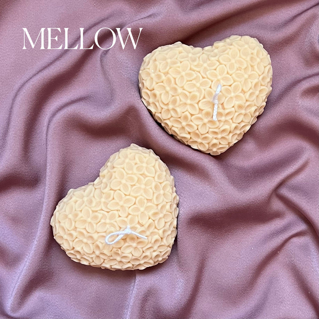 Flower Heart Soy Wax Candle | Romantic Home Decor