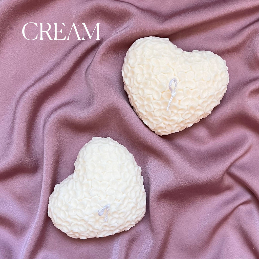 Flower Heart Soy Wax Candle | Romantic Home Decor