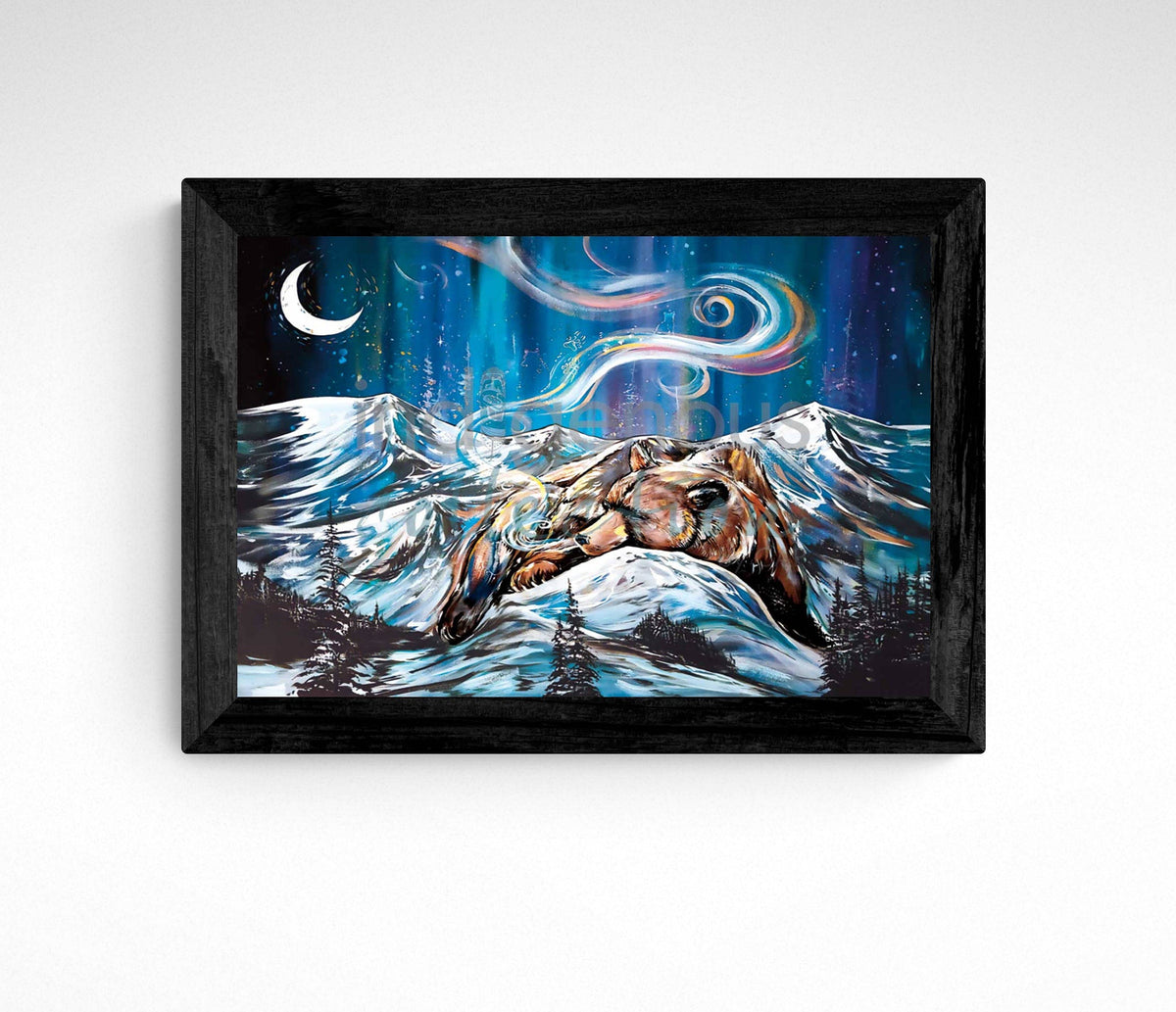 Bear Mountain By Carla Joseph, Indigenous Art Print, First Nations, Native Americans, Cree, Métis, Framed Art