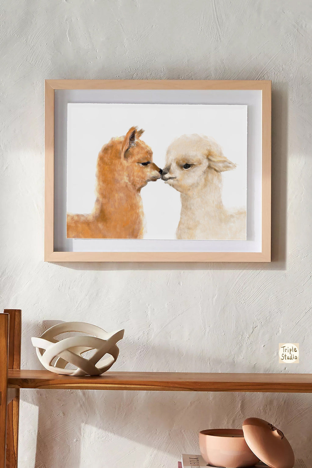 Décoration murale Alpaca Kiss : Câlins et bisous