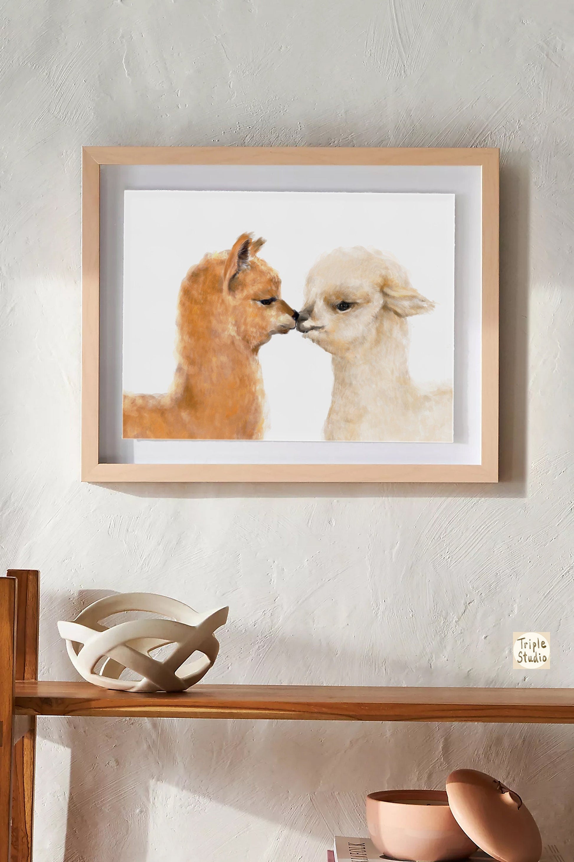 Décoration murale Alpaca Kiss : Câlins et bisous