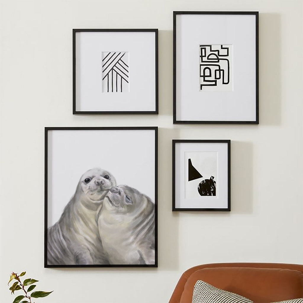 Affiche artistique « Phoque avec un baiser » : Cadeau d’anniversaire pour les amoureux des animaux
