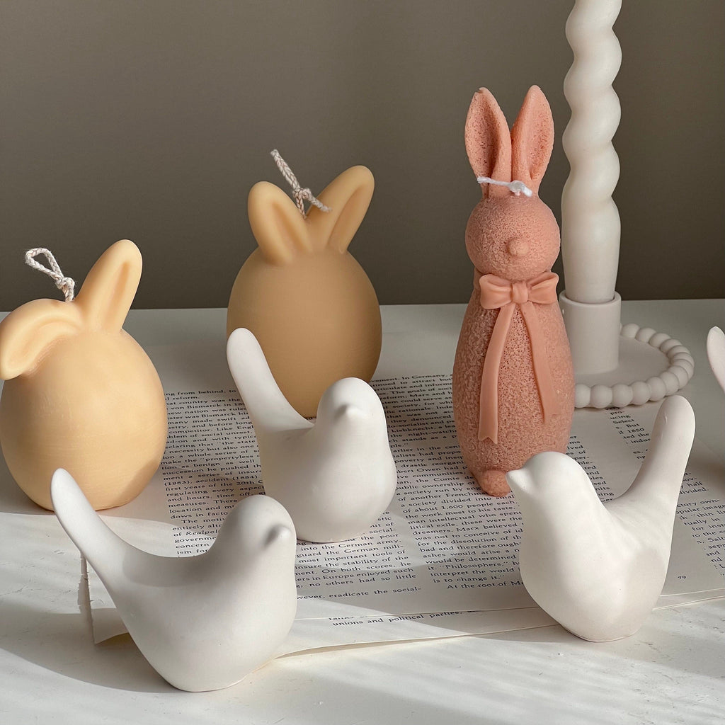 Handmade Stone Bird Spring Decor: Jesmonite Scandinavian Gift