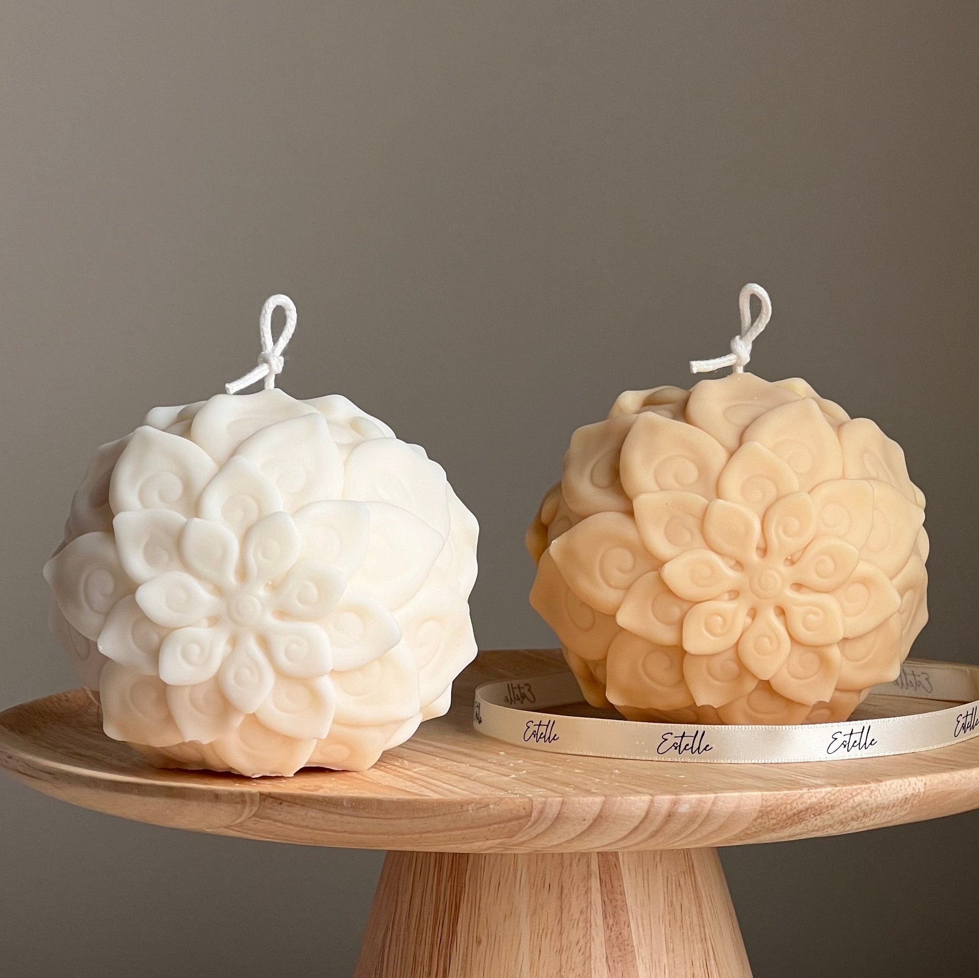 Lotus Flower Ball Candle | Large Soy Wax, Home Decor