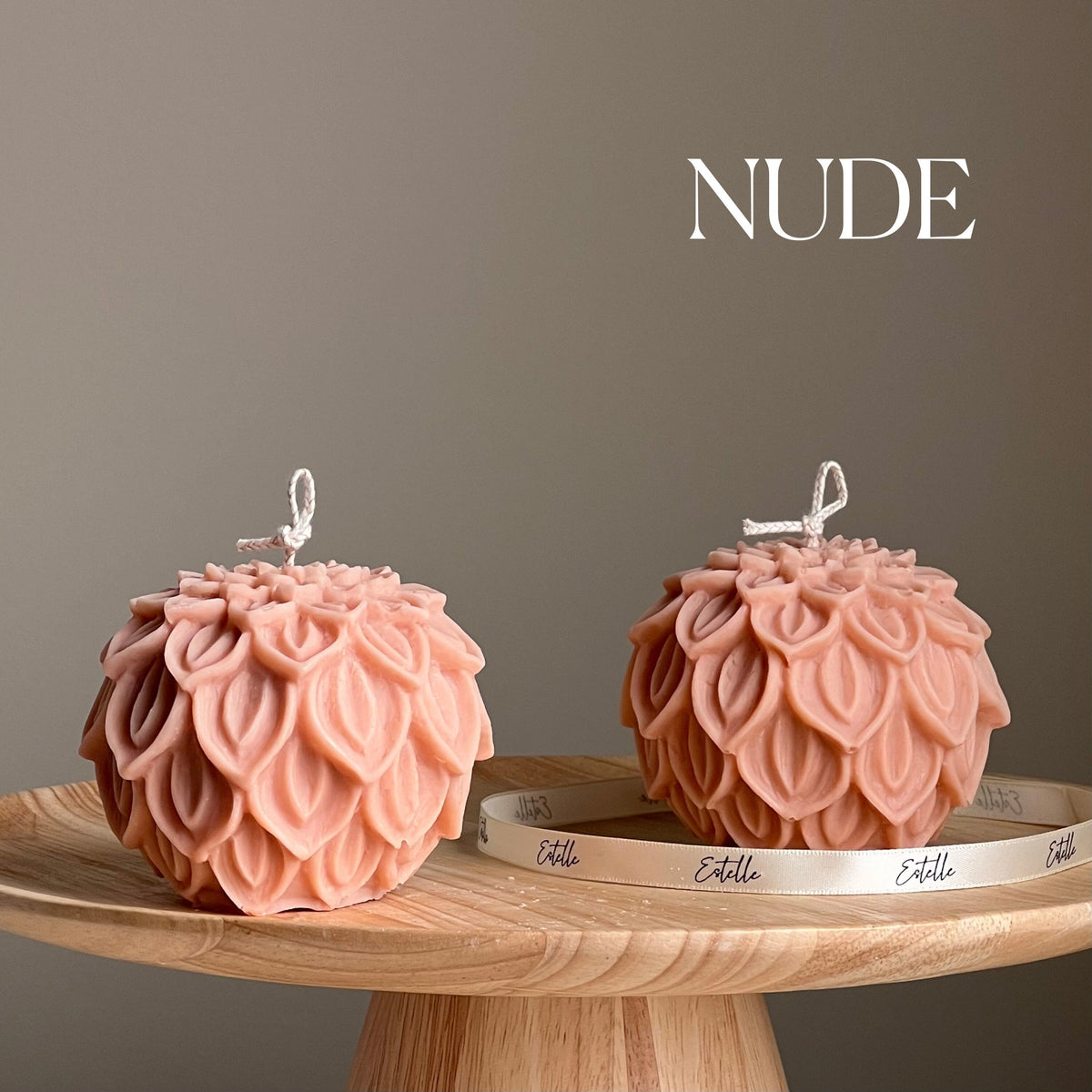 Chandelle en cire de soya fleur de lotus : chandelle décorative faite main