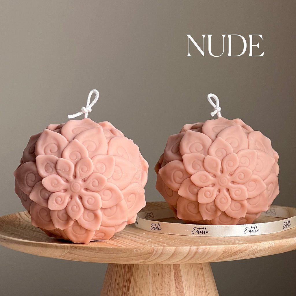 Lotus Flower Ball Candle | Large Soy Wax, Home Decor