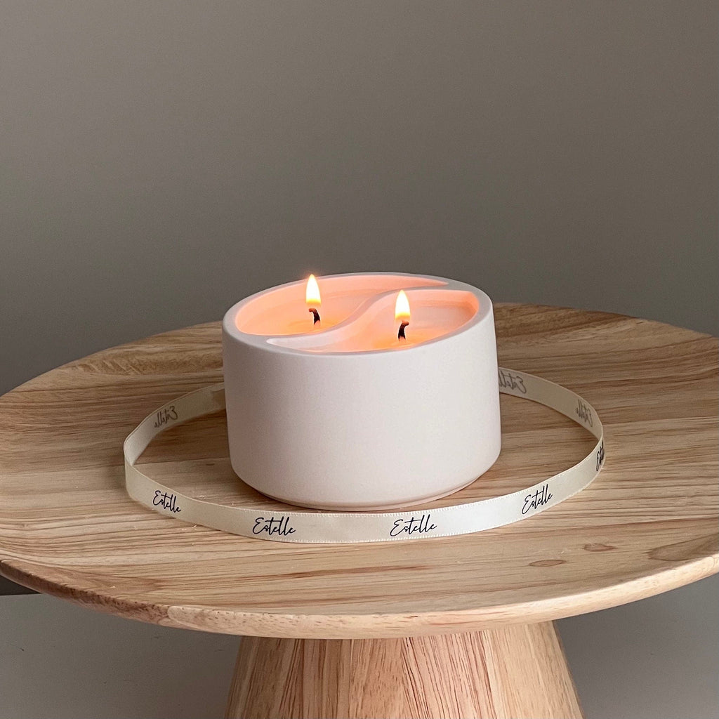 Yin Yang Soy Wax Candle in Jesmonite Jar - Custom Scented