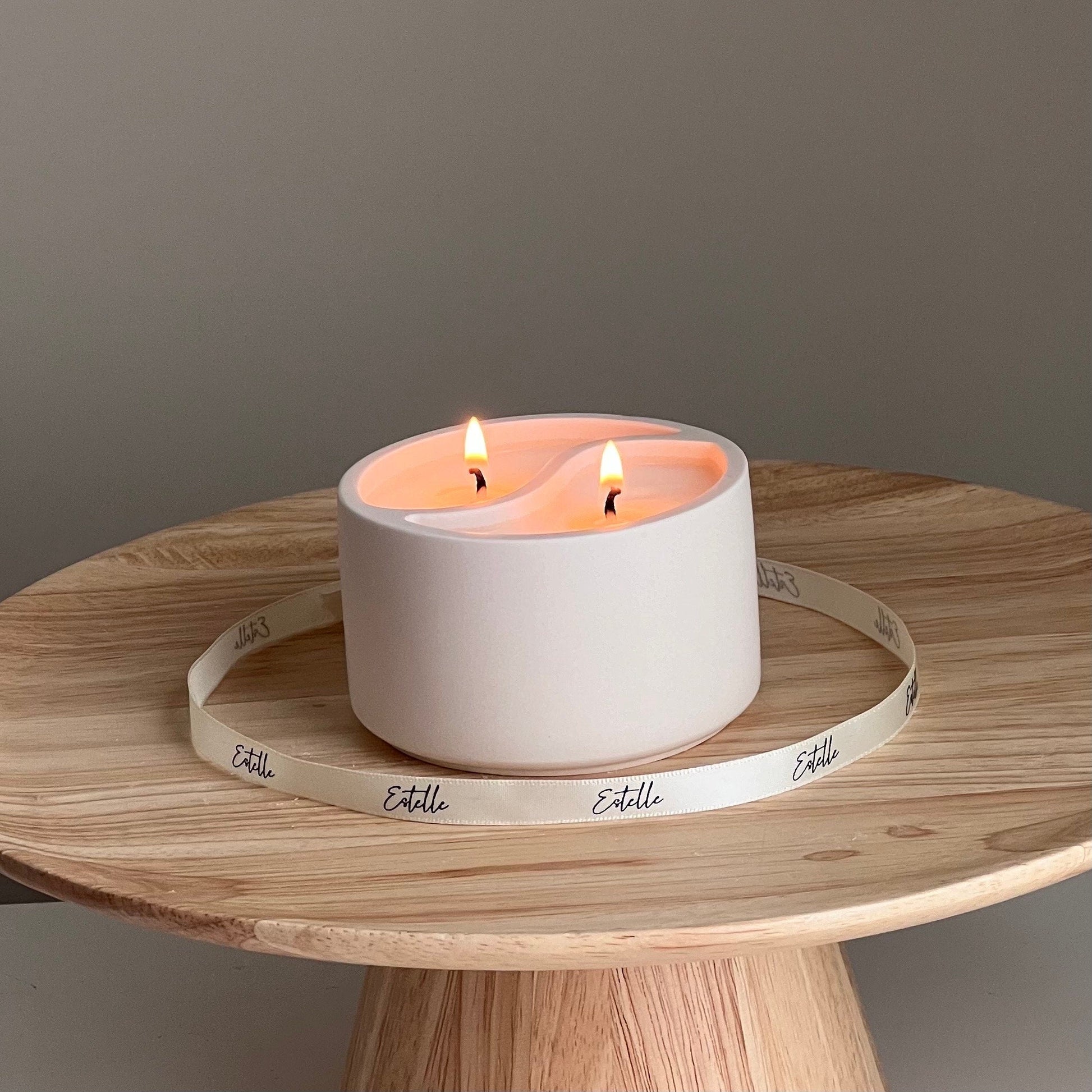 Yin Yang Soy Wax Candle in Jesmonite Jar - Custom Scented