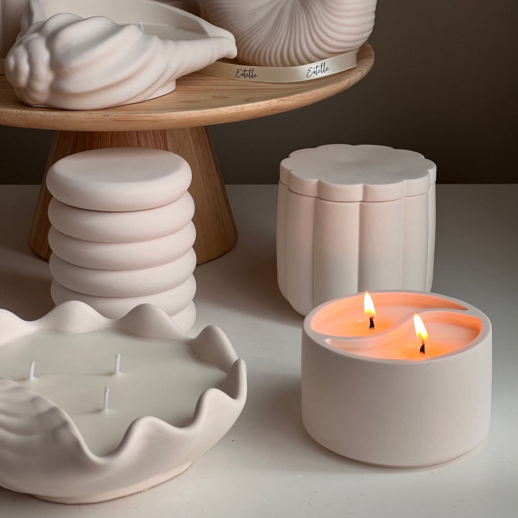 Yin Yang Soy Wax Candle in Jesmonite Jar - Custom Scented