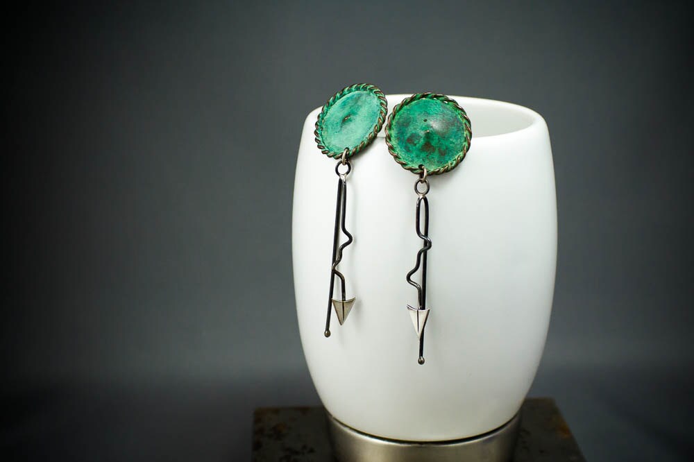 Boucles d'oreilles à tige tribales turquoise, boucles d'oreilles bohèmes argentées