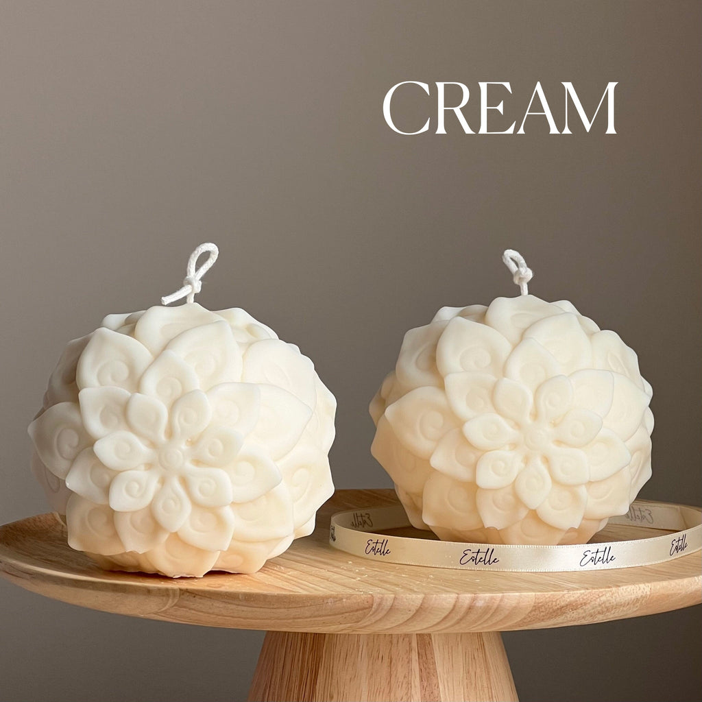 Lotus Flower Ball Candle | Large Soy Wax, Home Decor