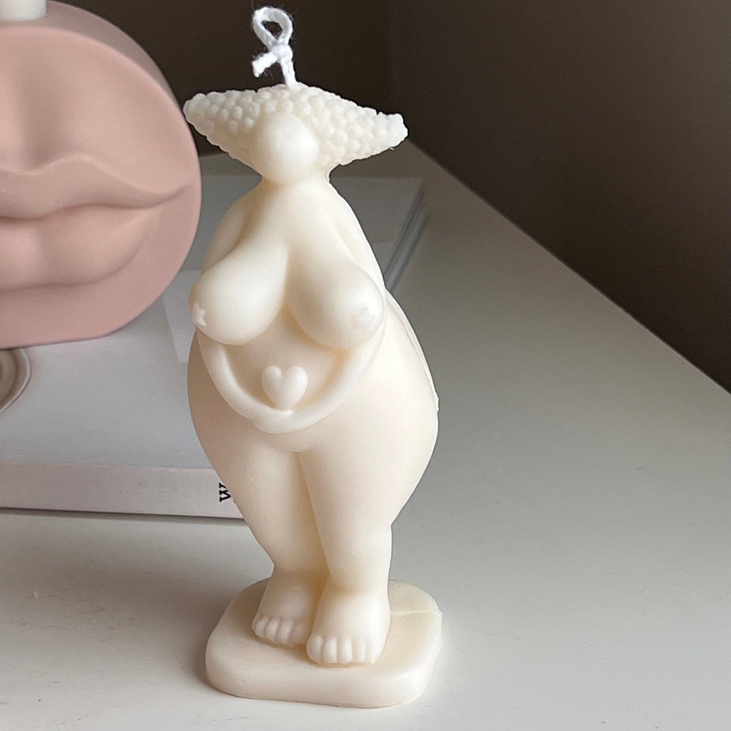 Bougie de soja Corps galbé : sculpture de torse de femme faite main
