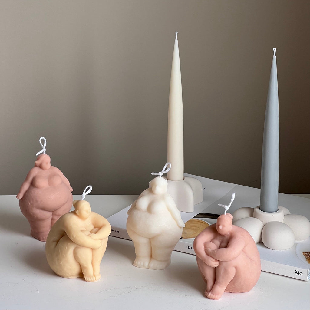 Handmade Curvy Body Soy Candle: Woman Torso Sculpture