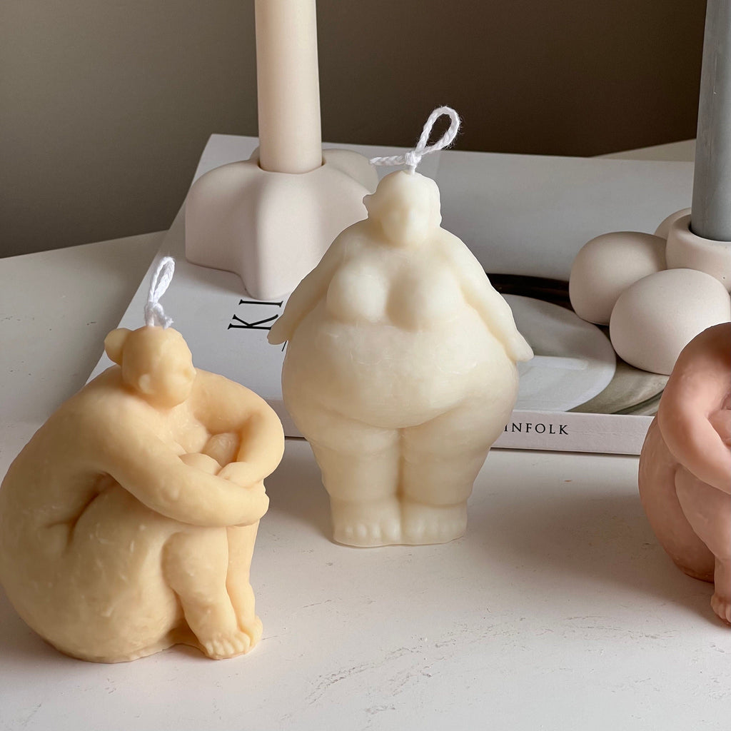 Handmade Curvy Body Soy Candle: Woman Torso Sculpture