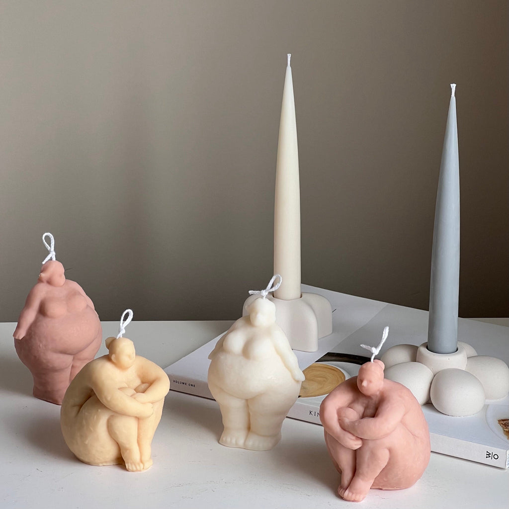 Handmade Curvy Body Soy Candle: Woman Torso Sculpture