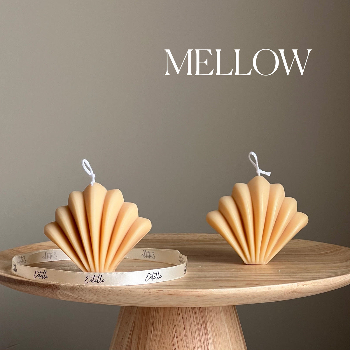 Chandelle coquille de pétoncle en cire de soya | décor d'été pour la maison, chandelle végane