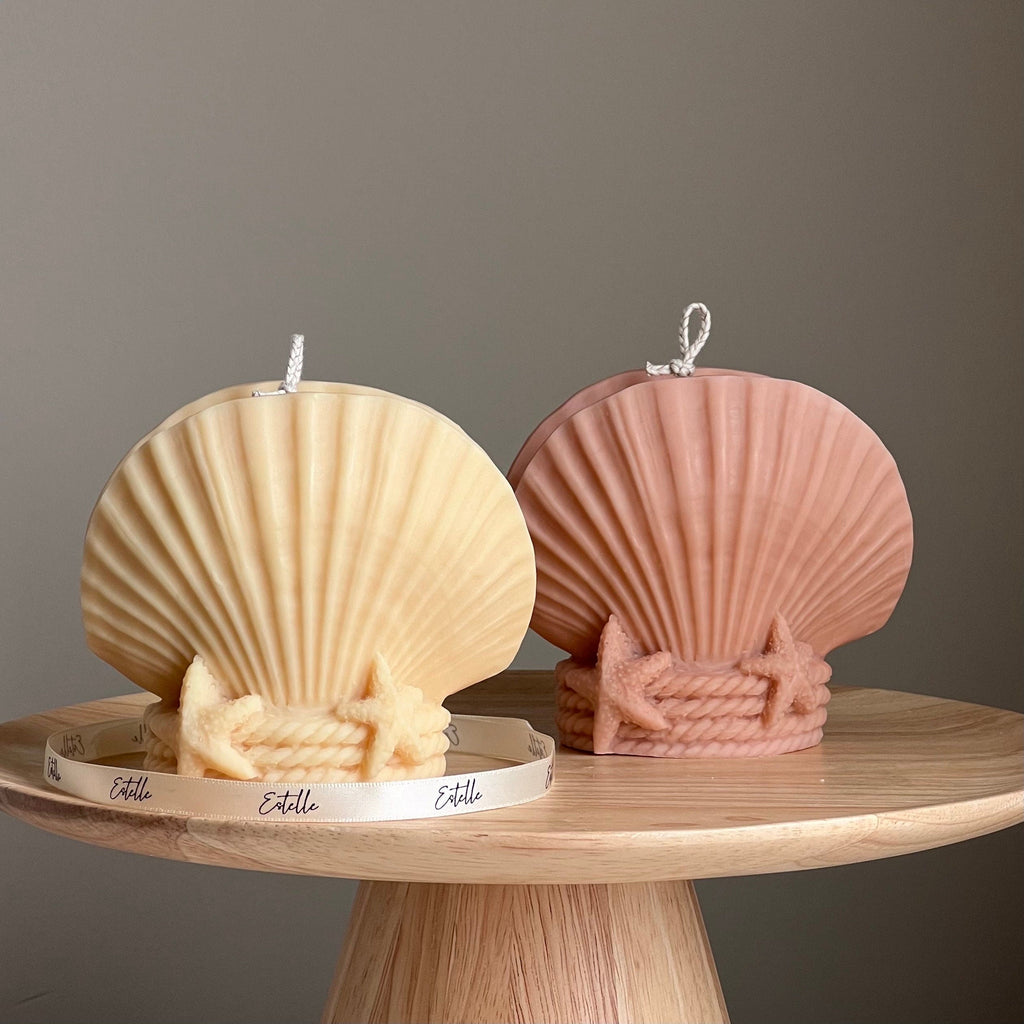 Large Seashell Soy Wax Candle | Coastal Home Decor
