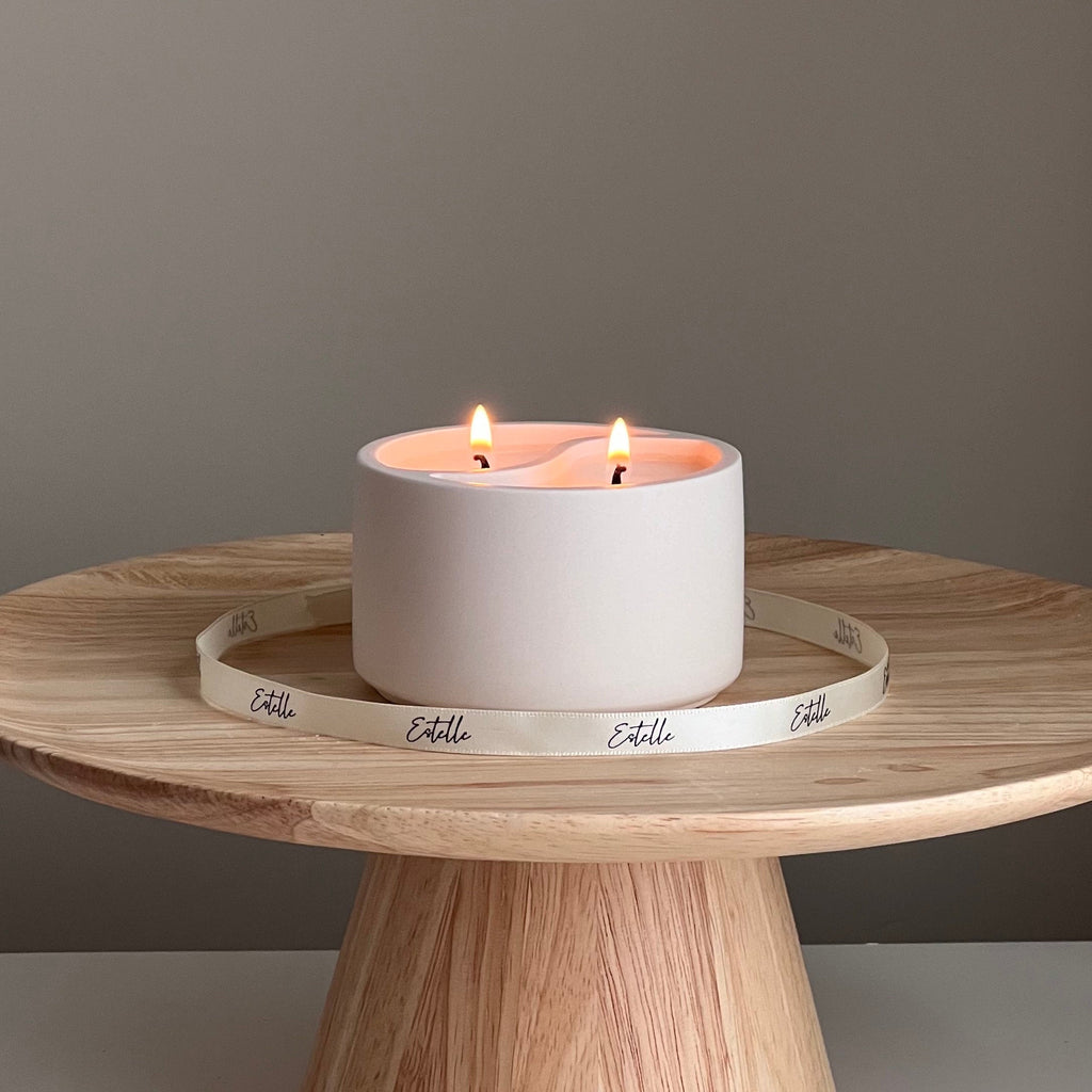 Yin Yang Soy Wax Candle in Jesmonite Jar - Custom Scented