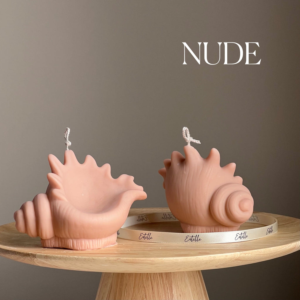 Bougie de soja Coquillage : coquille de palourde décorative, cadeau vegan unique