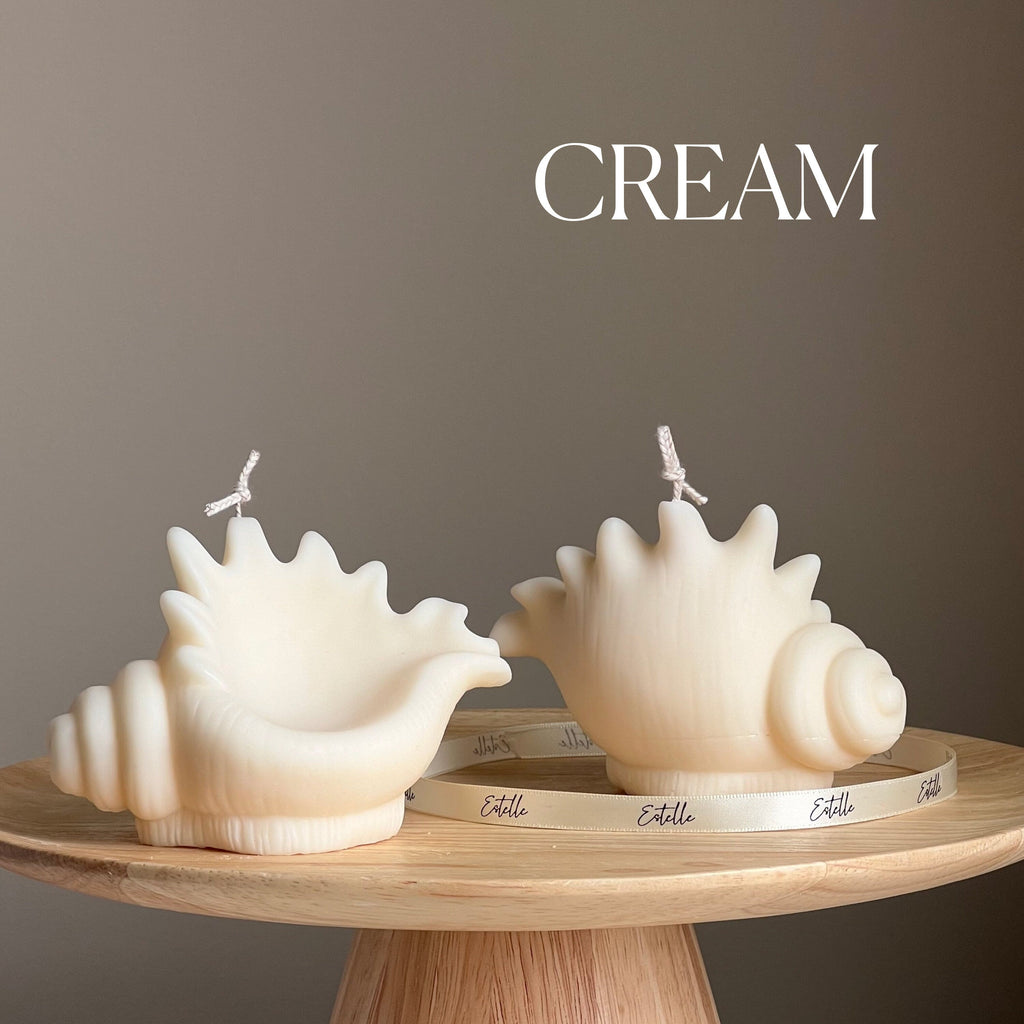 Bougie de soja Coquillage : coquille de palourde décorative, cadeau vegan unique