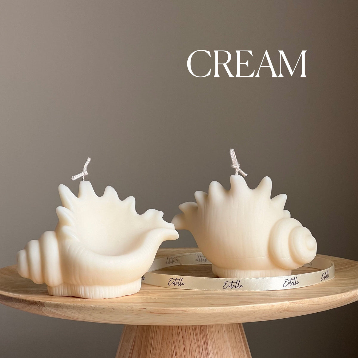 Bougie de soja Coquillage : coquille de palourde décorative, cadeau vegan unique
