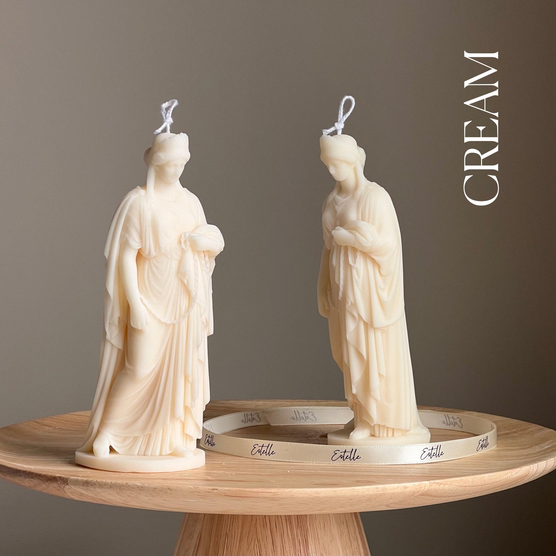Zenobia Goddess Soy Candle: Greek Statue, Coffee Table Decor
