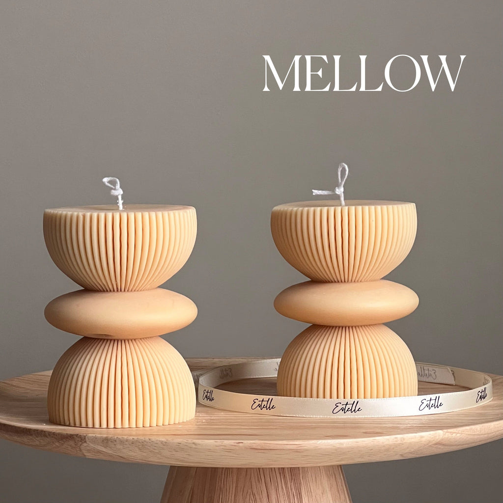 Geometric Soy Pillar Candle: Sculptural Home Decor