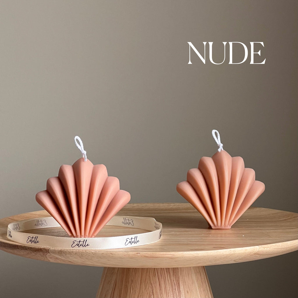 Chandelle coquille de pétoncle en cire de soya | décor d'été pour la maison, chandelle végane