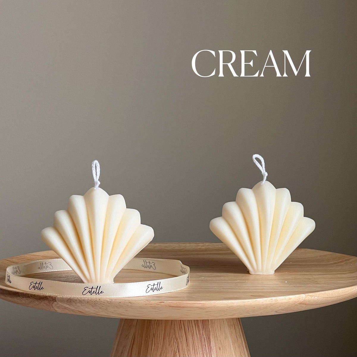 Chandelle coquille de pétoncle en cire de soya | décor d'été pour la maison, chandelle végane