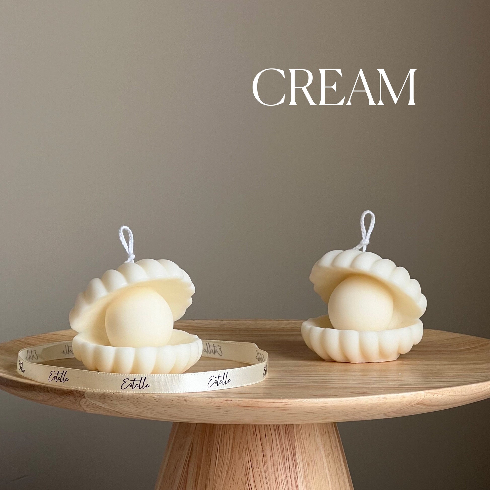 Sea Shell Soy Candle | Faux Pearl, Clam Shell Decor